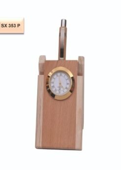 Wooden Pen Stand with watch & without Watch
